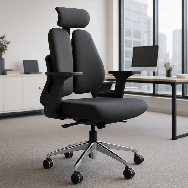 ergonomic seat, coat hanger, boardroom table, filling cabinet, waiting bench, workstation