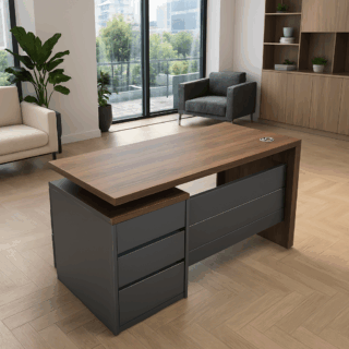 coat hanger, workstation, office desk, foldable seat, reception desk, safe, filling cabinet, directors seat, executive desk