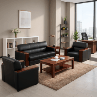safe, boardroom table, workstation, secretarial seat, filling cabinet, coffee table, conference table, reception desk, coat hanger, visitor seat, credenza