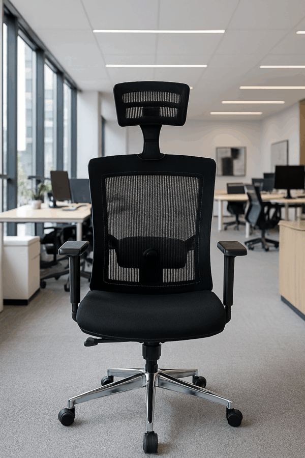 secretarial seat, filling cabinet, boardroom table, reception desk, coat hanger, safe, credenza