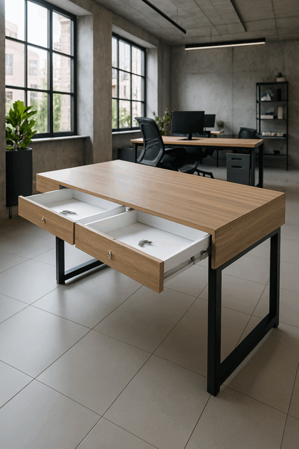 reception desk, foldable seat, workstation, boardroom, filling cabinets, secretarial seat, clerical seat, executive desk, minimalistic table