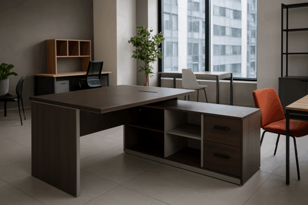 reception desk, butterfly seat, coat hanger, workstation, filling cabinet, conference table, ergonomic seat, study desk