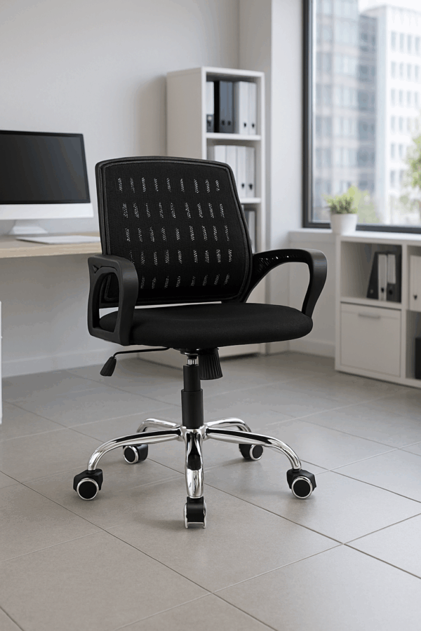 secretarial seat, advanced desk, boardroom table, waiting sofa, ergonomic seat, credenza