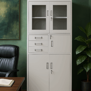 reception desk, coat hanger, workstation, ergonomic seat, filling cabinet, waiting bench, safe