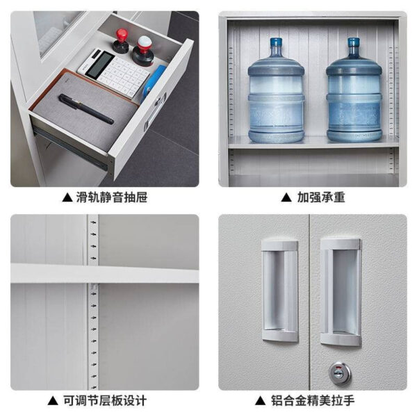 reception desk, coat hanger, workstation, ergonomic seat, filling cabinet, waiting bench, safe