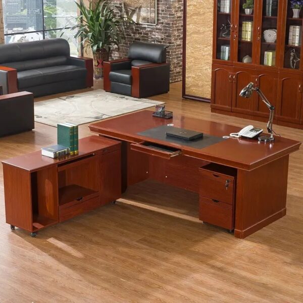 1600Mm Executive Mahogany Office Desk - Image 3