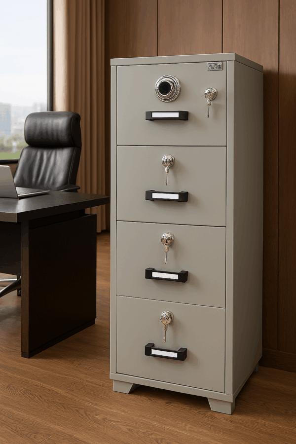 safe, visitor seat, credenza, filling cabinet, workstation, coffee table, advanced desk, office seat, Eames table
