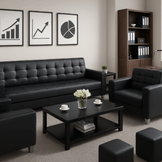 reception desk, ergonomic seat, executive seat, conference seat, credenza, workstation, secretarial seat, filling cabinet, boardroom table, safe