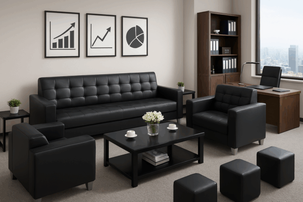 reception desk, ergonomic seat, executive seat, conference seat, credenza, workstation, secretarial seat, filling cabinet, boardroom table, safe