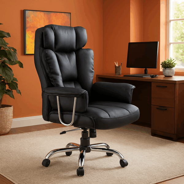 workstation, filling cabinet, waiting sofa, leather seat, advanced desk, safe, coat hanger, credenza