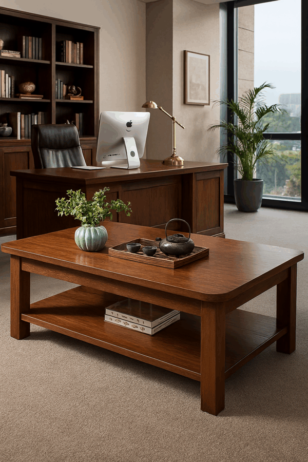 executive desk, filling cabinet, reception desk, low bar stools, boardroom table