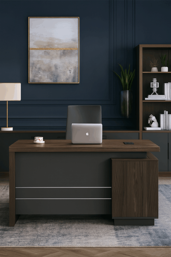 advanced desk, conference seat, boardroom table, reception desk, workstation, pedestal, visitor seat, coat hanger, filling cabinet, wooden credenza, safe, waiting sofa