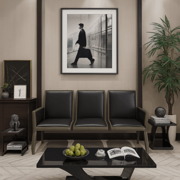 reception desk, waiting bench, secretarial seat, pedestal, waiting sofa, executive desk, office seat