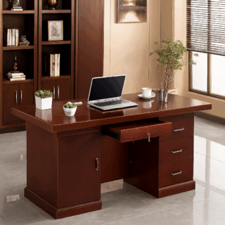 Executive desk, conference seat, waiting sofa, coat hanger, metallic cabinet, orthopedic seat