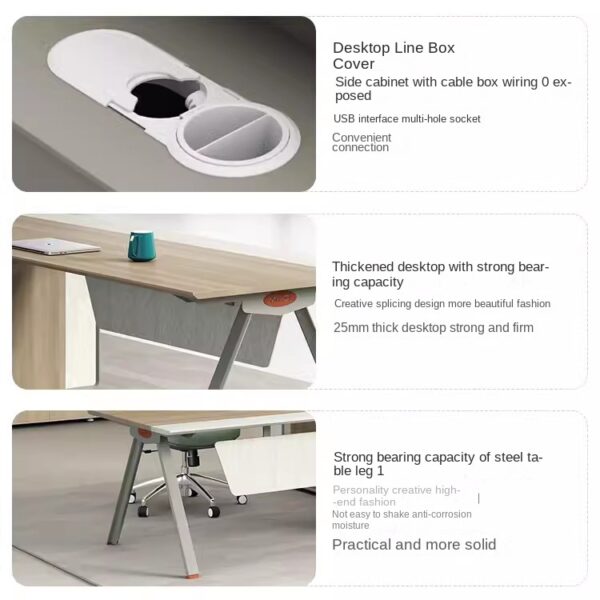 reception desk, conference table, workstation, filling cabinet, visitor seat, office desk, executive seat, waiting bench