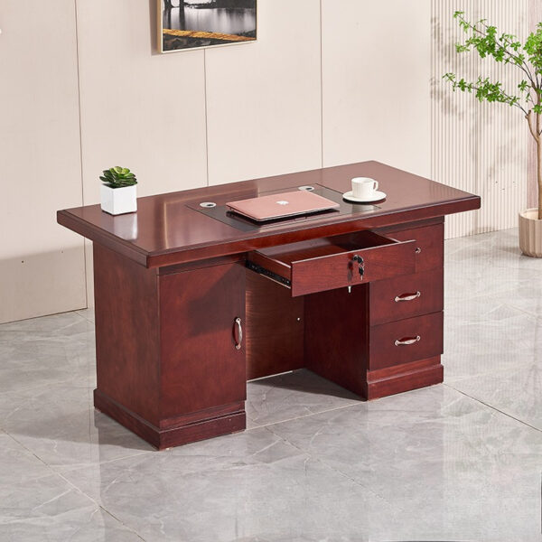 Executive desk, conference seat, waiting sofa, coat hanger, metallic cabinet, orthopedic seat