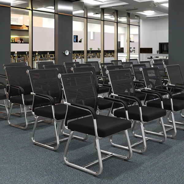 visitor seat, strong mesh seat, office desk, metallic cabinet, reception desk, coat hanger, boardroom table, office seat, safe