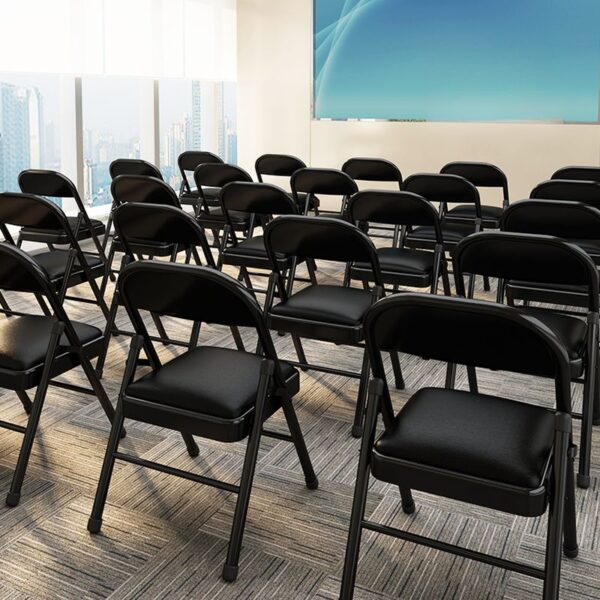 foldable table, reception desk, workstation, visitor seat, ergonomic seat, executive desk, filling cabinet, metallic cabinet, credenza