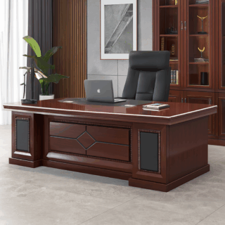 safe, credenza, workstation, visitor seat, wooden cabinet, waiting sofa, advanced desk, pedestal, round table