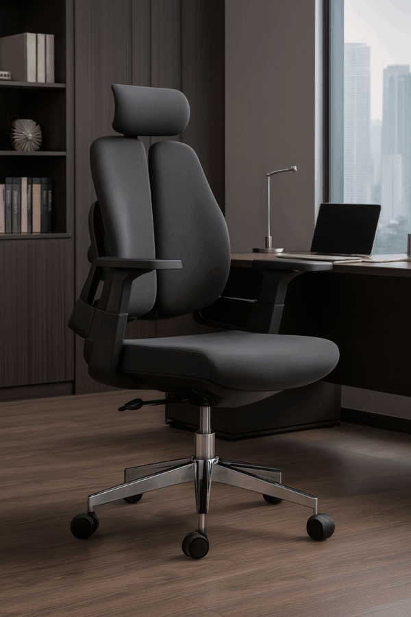 reception desk, safe, waiting sofa, ergonomic seat, boardroom table, cabinet
