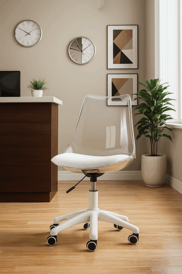 orthopedic seat, coat hanger, reception desk, executive desk, waiting bench, pedestal, metallic cabinet, credenza, Eames table, study desk, training seat