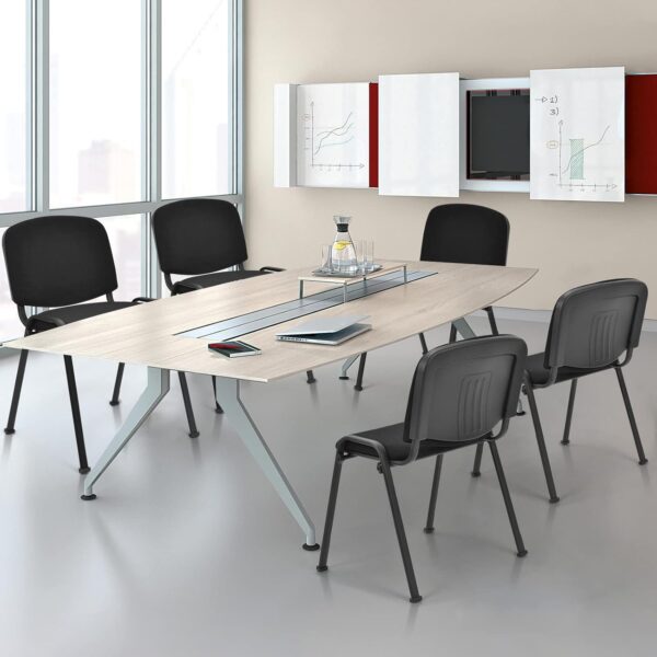 Executive desk, conference seat, waiting sofa, coat hanger, metallic cabinet, orthopedic seat