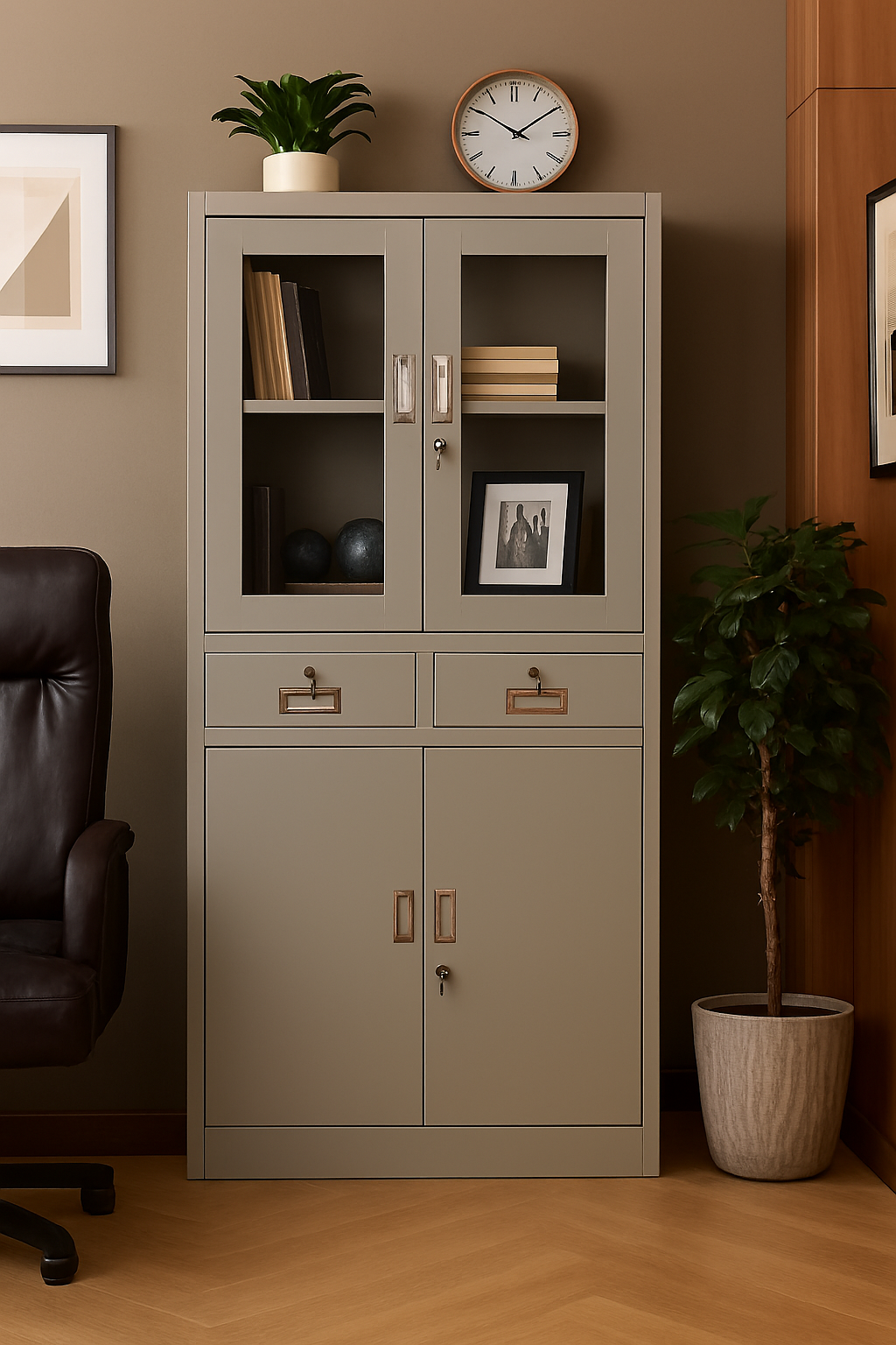 waiting sofa, reception desk, executive seat, office desk, credenza, safe, wooden filling cabinet, workstation, banquet, high back seat, Eames seat