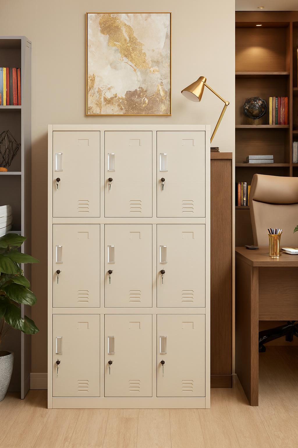 reception desk, ergonomic seat, waiting sofa, safe, filling cabinet, boardroom table, coffee table, wooden credenza, workstation, visitor seat