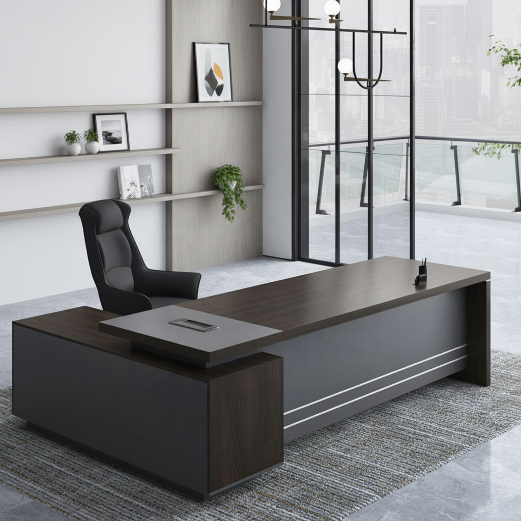 office desk, executive seat, reception desk, filling cabinet, workstation, visitor seat