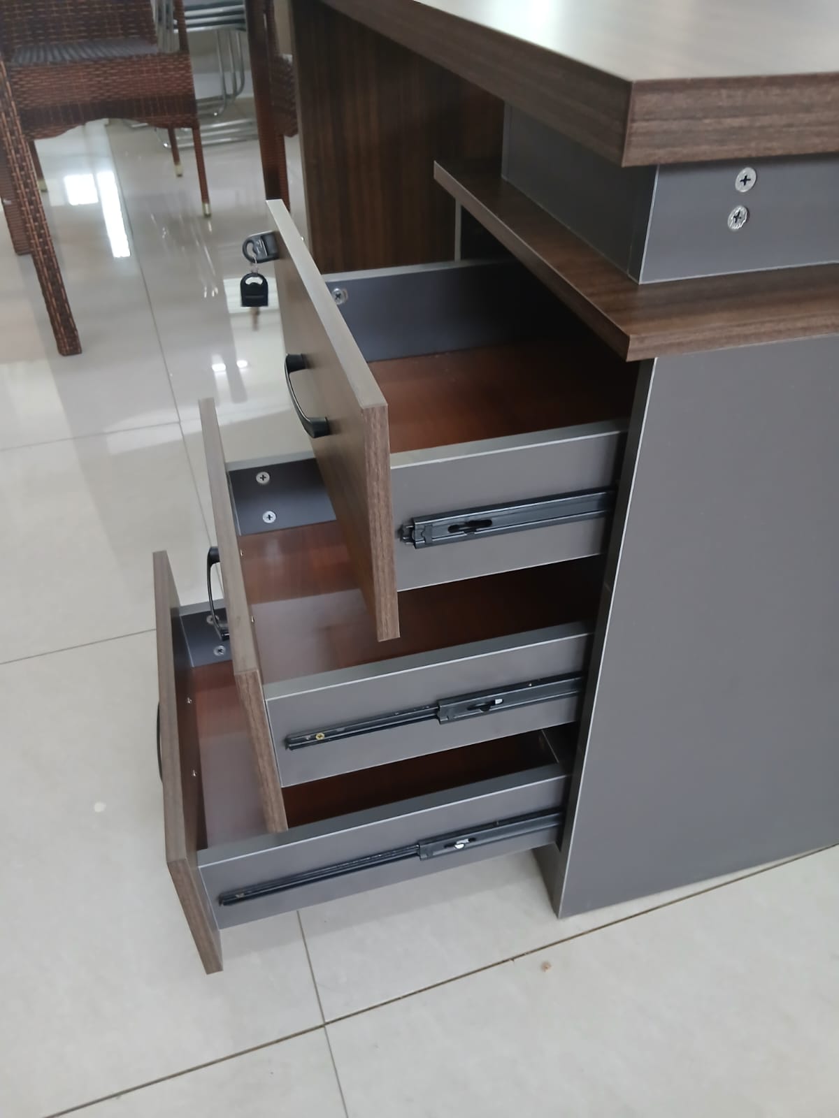 ergonomic seat, filling cabinet, reception desk, executive seat, workstation, coffee table, visitor seat, waiting sofa