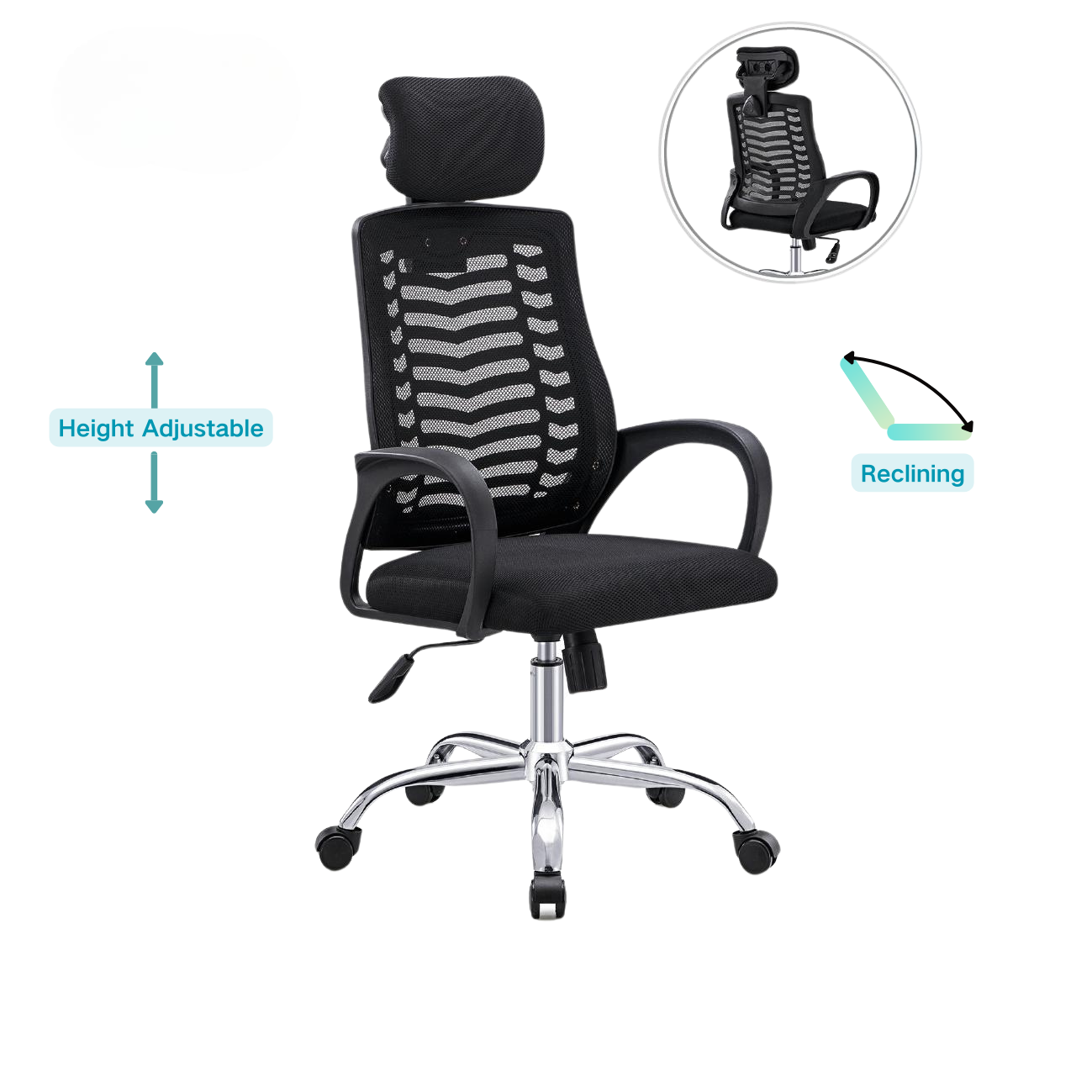 ergonomic seat, filling cabinet, reception desk, executive seat, workstation, coffee table, visitor seat, waiting sofa