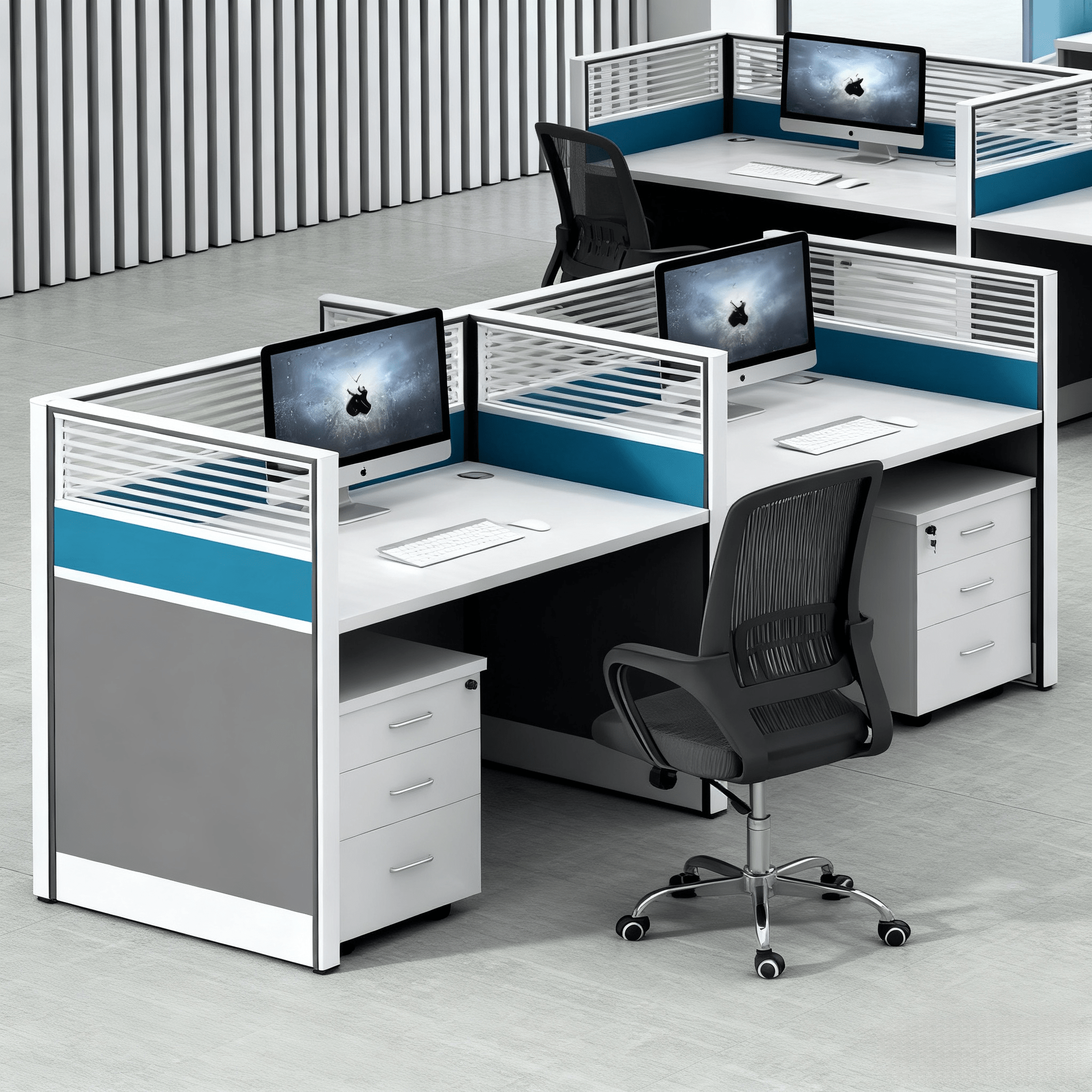 2-Way Straight Dual-User Office Workstation - Image 3