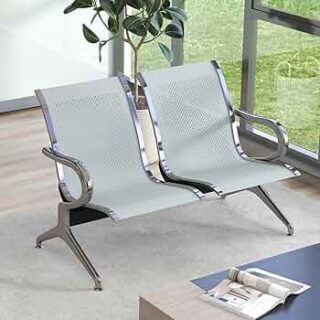 2-Link Ultra-Durable Chrome Finish Office waiting Bench