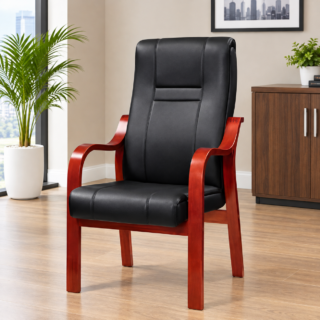 Presidential High-Back Onyx Leatherette Executive Stationary Office Guest Chair (Copy)