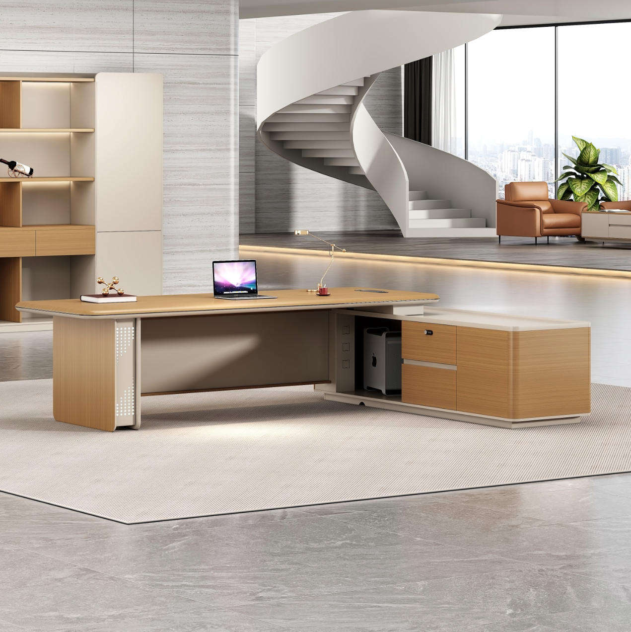 2.2Meters Modern Advanced Fluted Ambient LED Office Desk - Image 3